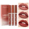 3pcsbox Liquid Lipstick Set Matte Velvet Fog Sexy Red Lip Glosses Bean Paste Lipgloss Lip Makeup Cosmetic 240102