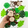 Feestdecoratie Aap Palmbladeren Uitsparingen Banner Apen Slingers Decoraties Kinderen Wild Een Verjaardag Jungle Safari Dierenachtergrond