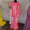 Robe de concours de beauté à paillettes pour fille 2024, barboteuse à manches cloche, longue robe de cocktail, fille de fleur, adolescente, préadolescente, petite Miss Interview, piste de mode amusante, bleu fluo