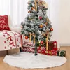 Garden Decorations 36 Inch White Plush Faux Fur Classic Xmas Tree Mat Christmas Snowy Skirts Skirt