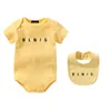 Designer crianças roupas de verão bebês macacão puro algodão manga curta bodysuit bebê recém-nascido conjunto de duas peças clássico recém-nascido babys impressão macacões CSD24010311-6