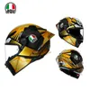 Casques Moto AGV Moto Design Sécurité Confort Agv Pista Gprr Ice Blue Moto Piste En Fiber De Carbone Anti Drop Ride Édition Limitée Casque Intégral Chameleon VF37