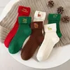 Damensocken JT Weihnachten Herren- und Damenstrümpfe Mid-Tube Baumwolle bestickt Cartoon-Figur