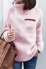 Mulheres sweatshirts outono inverno topo manga longa pelúcia quente pulôver túnica feminino rosa senhoras roupas com zíper streetwear 240102