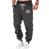 Men's Pants Spring And Autumn Sports Solid Cow Head Ethnic Print Trousers Loose Running Fitness Casual Large Size Sweatpants