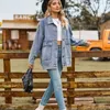 Autumn Women's Long Sleeve Denim Jacket Fashion Loose Versatile Mid-Length Jeans Coat Casual Clothing S-2XL 240103