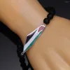 Hanger Kettingen Palestina Kaart Met Vlag Zwarte Kralen Armband Sieraden Kaarten Kettingen