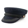 Large size navy cap small head flat hat felt army big bone men wool plus sizes military caps 5255cm 5557cm 5860cm 6063cm 240103