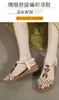 Sandales Siketu Marque Nouveauté Talon Plat Mélange Couleur Chaussures En Tricot Sangle Élastique Bohe Rétro Minorité Style Floral Blanc Fille Anti-glisse
