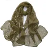 Foulards Montagne Fleur Femmes Foulard Élégant Mousseline De Soie Georgette Bandana Écharpe Été Plage Crème Solaire Mince Respirant