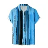 Men's T Shirts Mens 3D Digital Printing Pocket Buckle Lapel Short Sleeve Shirt Metallic Blouse Collar Pajama Slim Fit