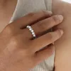 Bagues de cluster RHYSONG Fashion Ouverture Vague 316L Acier inoxydable Or Argent Couleur Réglable Engagement Anillo Pour Femmes Bijoux En Métal