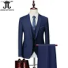 Trajes para hombres Blazers M-6XL 15 colores (chaqueta + chaleco + pantalones) Oficina de negocios formal Trajes para hombres Vestido de novia para novio Vestido de fiesta Traje de color sólido Q230103