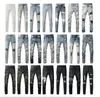 Designer-Jeans für Herren von Amirs, lila Jeans, High Street Hole Star Patch, Hose für Herren und Damen, Amirs mit Stern-Stickerei, Stretch-Slim-Fit-Hose, US-Größe