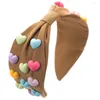 Pinces à cheveux 2024, bandeau à larges bords pour la saint-valentin, tissu couleur bonbon, accessoires d'amour multicolores