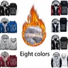 DIY HOUDIES Anpassad din egen design Print Zip Up Fleece -fodrad Sweatshirt Män Vinter Loose Jacket Winter Warm Thick Coat 240103