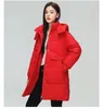 Women's Trench Coats Hooded Women Solid Parkas Zipper Thick Warm Full Sleeve Korean Mid Length Coat Splice Outerwear Loose Casual Winter