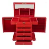 Jewelry Pouches Wooden Drawer Box Storage Women Bracelet Earrings Ring Necklace Tray Divider Display Accessori