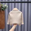 High Neck Baby Sweaters Autumn Winter Kids Pojkar Girls Long Sleeve Pure Color Knit Sweater Baby Kids Girls Pullover Sweaters 240103