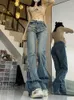 Kadınlar Kot Aotvotee Kadınlar İçin Vintage 2024 Moda Gündelik Sokak Giyim Denim Pantolon Yüksek Bel Slim Eski Şık Y2K Flare