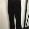 Moda elástica bell bottoms mulheres designer de cintura alta preto denim calças carta impressão magro leggings