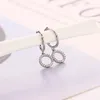 Dangle Earrings Silver Gold Color Crystal CZ O Circle Round Drop Earring For Women Luxury Classic Rock Punk Jewelry Pendiente Accessories