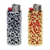 Étui à briquet J6 en métal avec motif creux coloré, boîtier de protection, manchon de Protection Portable, porte-cigarette innovant pour tabac aux herbes