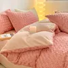 Bedding Sets Carved Velvet Four-Piece Set Duvet Cover Winter Warm 4-Piece Rose Bed Linen Bedspreads For Double