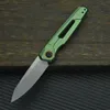 New 7550 Aluminium Handle Folding Knife Stonewash 9Cr18Mov White/Black Blade Mini Pocket Knife Hunting Camping Mliitary Defense Tool 473