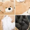 Super doux chien lit mignon hiver chaud ours câlin chat tapis de couchage semi-fermé chiot chaton en peluche nid coussin chien canapé fournitures pour animaux de compagnie 240102