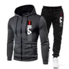 2024 Ontwerper's nieuwe sportpakken heren herfst winter nieuwe fleece hoodie en broek voor heren casual polka dot rits sporthoed set