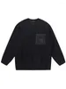 Men's Sweaters Sweater Basic Style Autumn Pocket Triangle Mark Black Round Neck Pullover Loose Comfortable Men