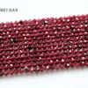 Necklaces Meihan (10 Strands/set) Natural Garnet Faceted 22.5mm Round Loose Beads Stone for Jewelry Design Diy Making