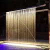 Décorations de jardin personnalisées de haute qualité en acier inoxydable rideau d'eau musical cascade mur pluie chute
