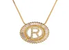 Collier avec lettres en zircon pour hommes et femmes, pendentif avec 26 lettres, cercle, couleur or, ot fashion1193895, 2022