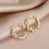 Party Favor Luxury Style Circle Wrapped Pearl Earrings For Women's Trendy And Ear Buckles Design Minimalist