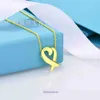 Tifannissm necklace chain heart necklaces jewelry pendants High version T family hollowed out shaped with white copper plated 18K real gold Have Original Box