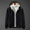 Men's Jackets 2024 Winter Lamb And Cashmere Hoodie Warm Jacket Plus Size Cardigan Silver Casual Coat Thick 8Xl