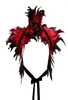 スカーフの羽を肩をすくめるショールフェイクカラーショルラップケープゴシックとリボンネクタイコスプレコスチュームパーティースカーフ女性9843850