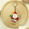 Décorations de Noël Père Noël Porte-clés Pendentif Mignon Dessin animé Petite livraison directe Maison Jardin Fête Fournitures Dhqf2