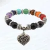 Charm Bracelets TENDYCOCO Chakra Heart Natural Agate Stones For Yoga Sports Jewelry Birthday Gift