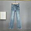 Damesjeans Strass Denim Bootcut Mode 2024 Lente Elastisch Hoge Taille Afslankende Europese verlengde broek