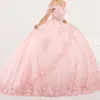 Lavendel Quinceanera Jurk 3D Bloem Sweet 16 Verjaardagsfeestje Jurk Sweetheart Applique Tule Prinses Pageant Vestidos De 15 Anos