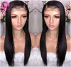 Transparent Invisible Lace Front Wig Straight 360 full natural wigs 150 HD thin film laces frontal pre plucked diva18080907