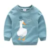 Printemps Automne Corée Style 2 3 4-10 Ans Cadeau D'anniversaire Pour Enfants À Manches Longues Dessin Animé Animal Imprimé Enfants Bébé Garçon Sweat 240103