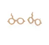 Lunettes magiques amusantes, boucles d'oreilles, bijoux, argent, or, rose, plaqué or, couleur pour femmes, cadeau, vente en gros, EFE0367434421