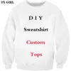 YX GIRL Diy Custom Design Heren Dames casual sweatshirt 3D Print hoodies Drop Groothandelaars Leveranciers voor Drop Shipper 240103