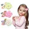 Accessori per capelli Copricapo europeo e n per forcina per bambini Set di mosaici di fiori combinati con vento dolce e adorabile