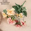 Decorative Flowers Artificial Tea Rose Bunches Of Oil Painting Flower Export For Home Decoration Fake Wedding