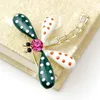 Brooches Delicate Cute Colorful Enamel Dragonfly Brooch Metal Acrylic Anti Slip Insect Pins Women T-shirt Cardigan Buckle Accessories